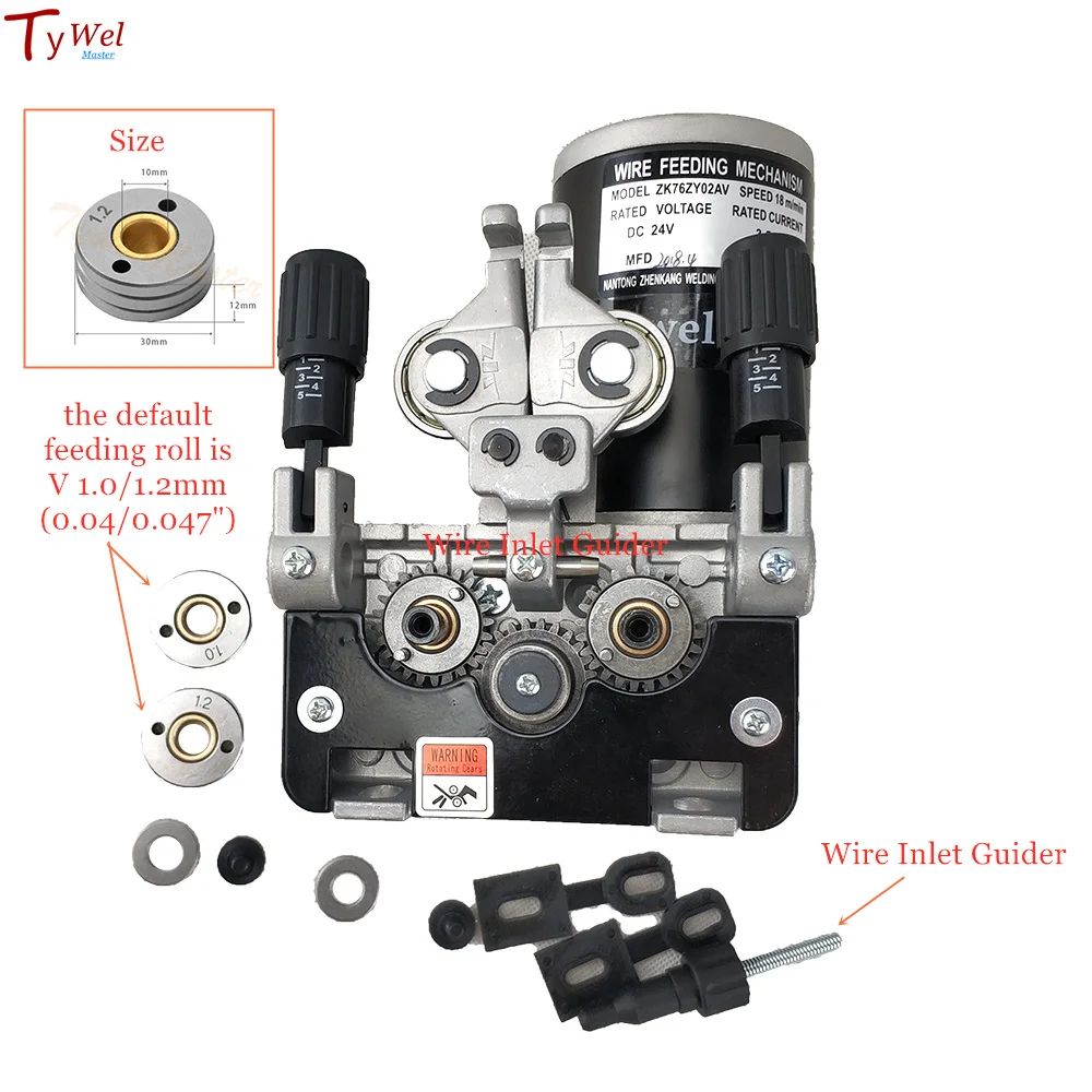 MIG-alimentador de alambre ZK76ZY-02AV DC 24V, conjunto de alimentación de alambre de soldadura 80W 2-18 m/min para máquina de soldadura Arc MAG