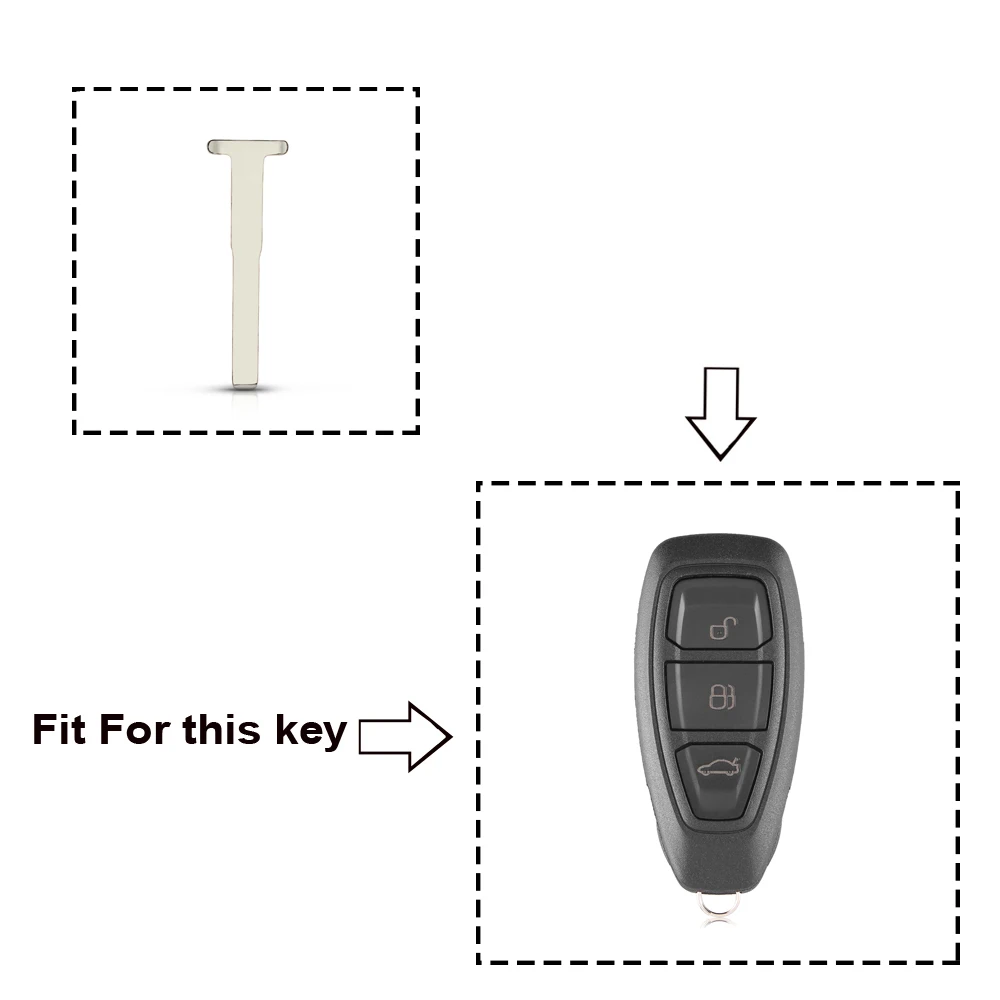 Dandkey Uncut Key Fob For Ford Focus C-Max Mondeo Kuga Fiesta Replacement Insert Blade Smart Remote Car Key HU101 Blade