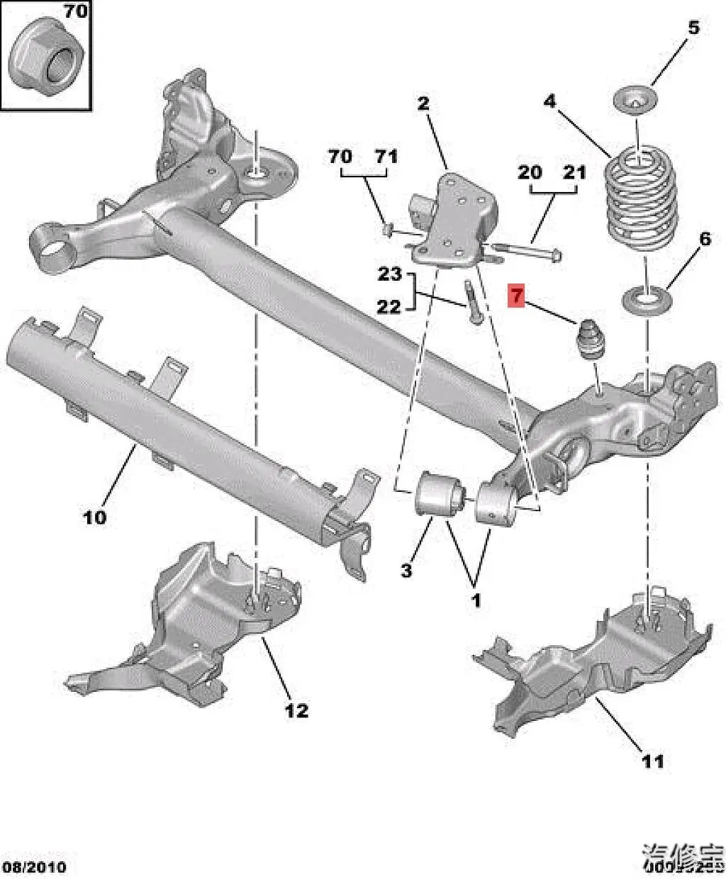 Tylne zawieszenie sprężynowe wiązki drążek skrętny wiosna bufor gumowo-metalowy blok gumowy 516680 dla Peugeot 207 301 2 sztuk