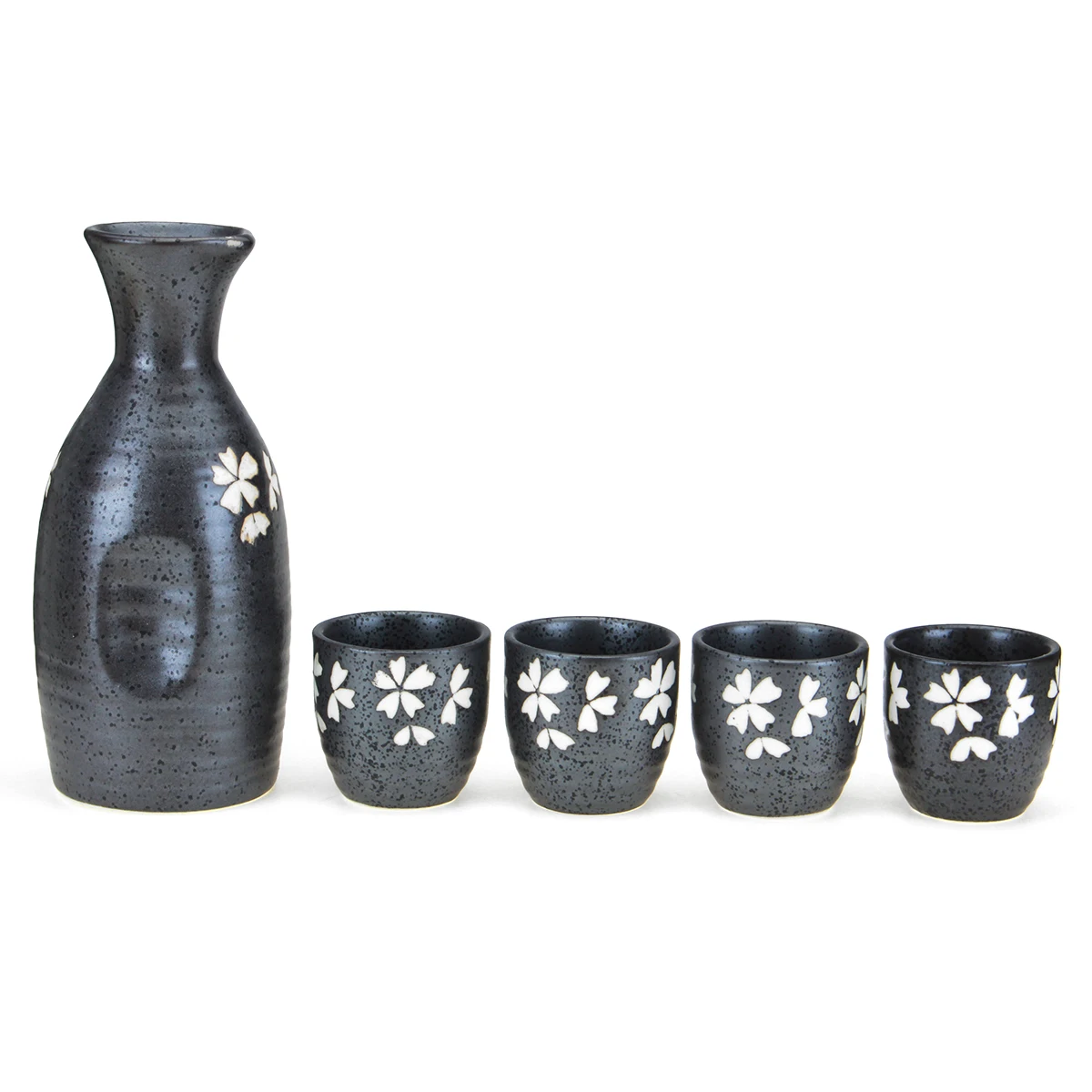 150ml Japanese Style Cherry Blossoms Sake Pot Bottle Flagon Liquor Cups Set of 5 PCS Ceramics Hip Flask Wine Mug