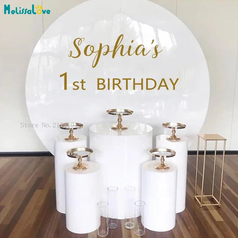 Diy Birthday Party Board Decals Custom Name Sticker For Acryli Perspex Pillar Personalized Baby Shower Murals Removable YT6314