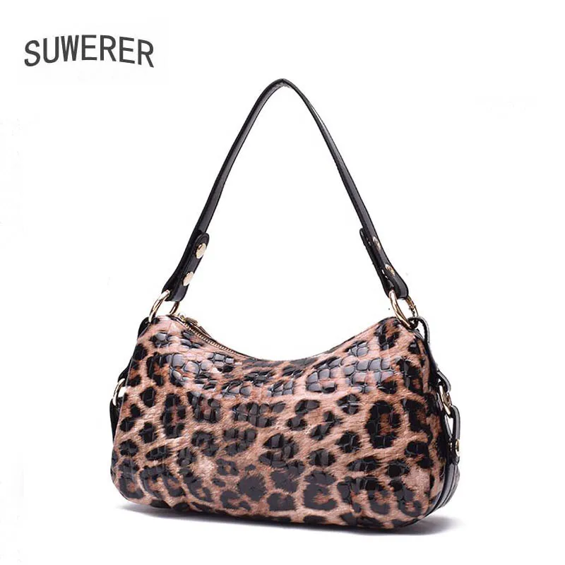 SUWERER borsa da donna in vera pelle 2020 nuova borsa con stampa leopardata in pelle di vacchetta borsa a tracolla in pelle da donna di lusso di