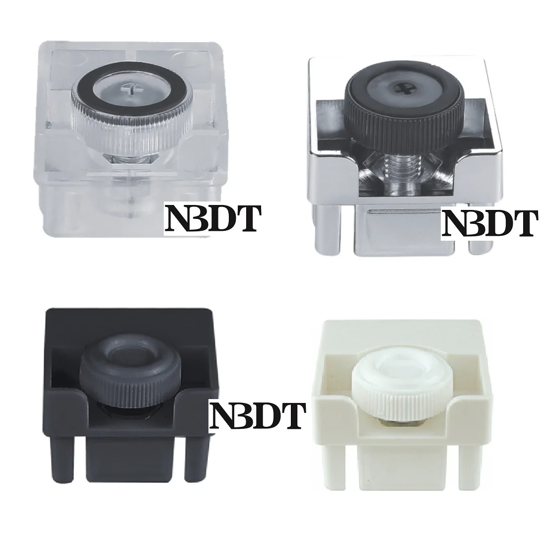 

20Pcs 50*50mm Square Tube Insert Cap With Leveling Feet Anti-skid Ring Clear Chrome Black White
