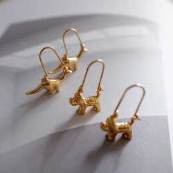 Hoop Earrings Jewelry for Teens Piercing Animal Dinosaur Dog Schnauzer Woman Earring Accessories Bijouterie Female New Year Gift
