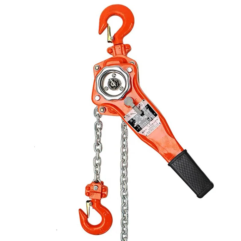 1.5T Manual Ratcheting Lever Chain Hoist 1.5M Portable Hand Block Lifting Come Along Puller Pulley Hook Mount