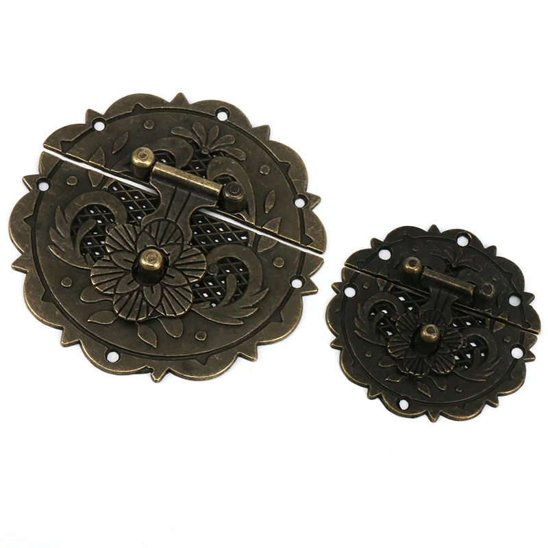 1x Retro Design Decorative Cabinet Jewelry Box Antique Buckle Wooden Box Hasp Latch