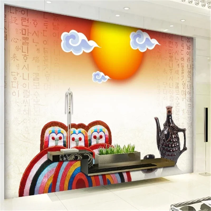 

Custom wine Theme Restaurant Landscape wall paper Korean style bbq Background Home Industrial Decor Mural Wallpaper 3D