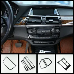 Car Styling Console Gear Shift Frame CD Panel Cover Trim For BMW X5 E70 X6 E71 Interior Door Armrest Strips Air Vent Sticker