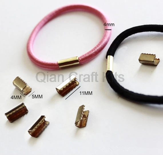 Conectores de prensado para coleta de pelo, accesorio de bricolaje y joyería, en tono plateado/latón, 100 unidades
