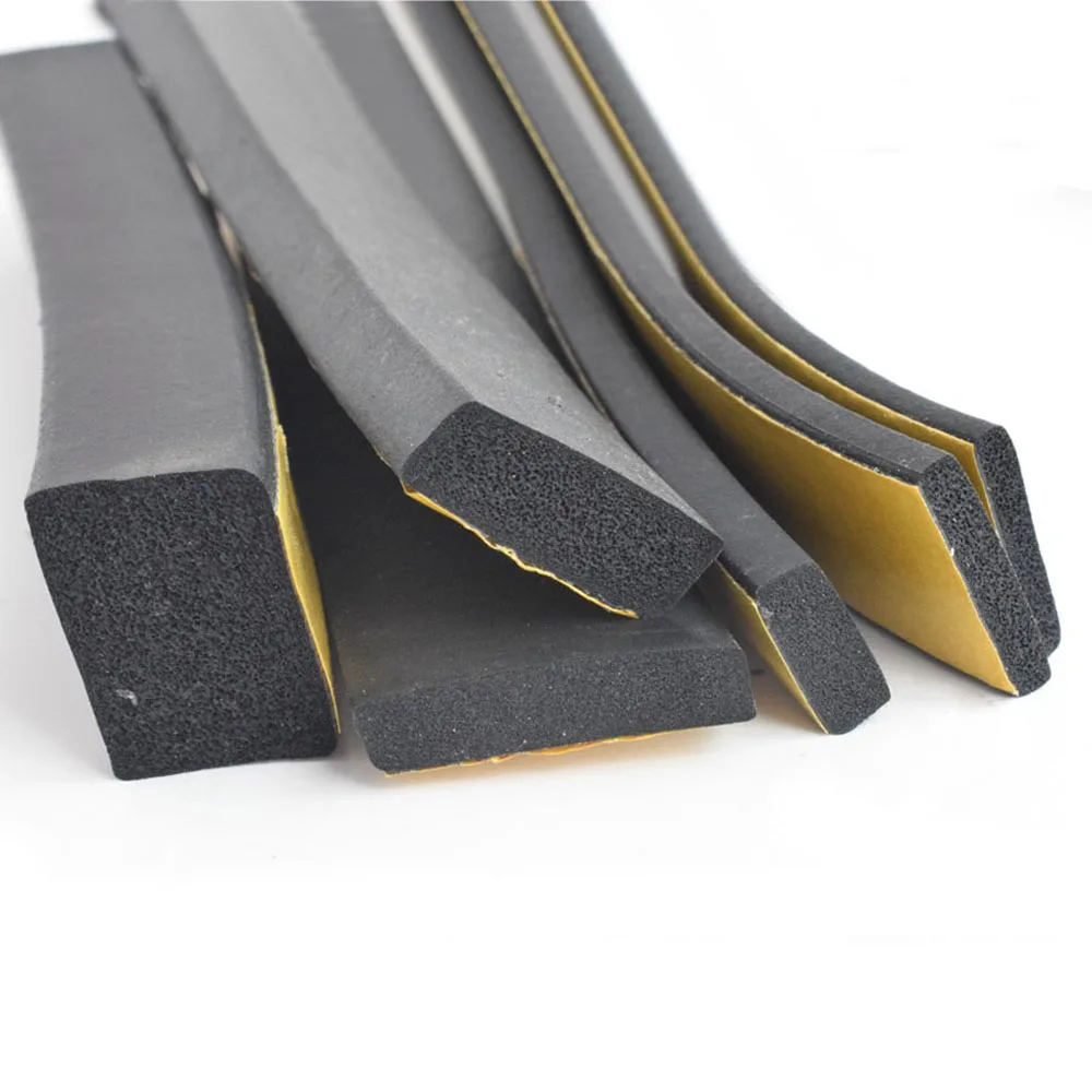 2M Rubber Self Adhesive Sponge Seal Strip Width 10-50mm Thick 5-10mm EVA Black Foam Anti-collision Seal Gasket