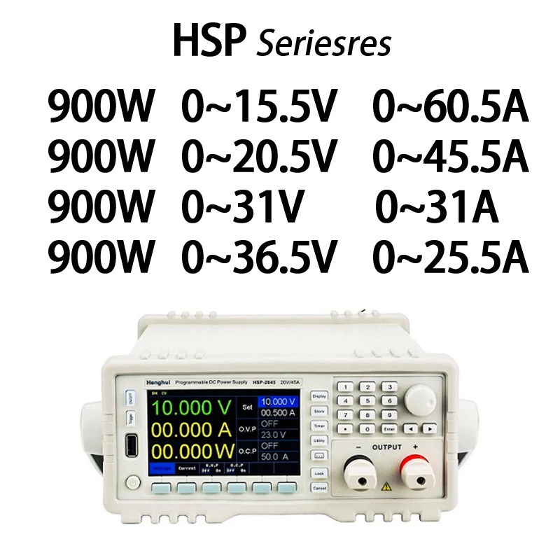 High-precision Programmable Power Supply 5-bit Color Screen Laboratory DC Regulated Switching Henghui Power Supply Bench15V60A