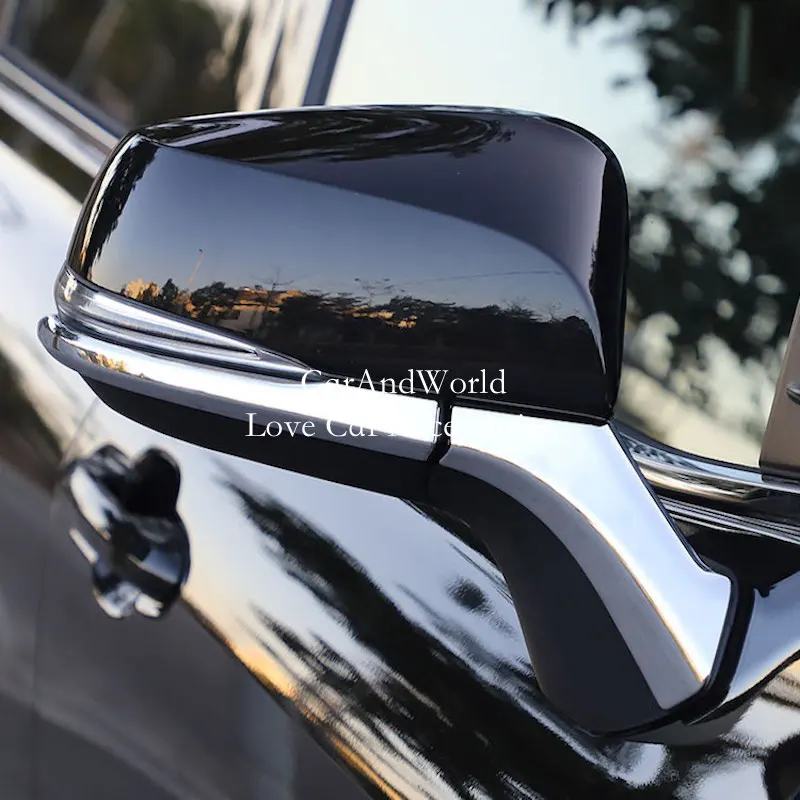 

For Toyota Highlander Kluger 2022-2025 Door Rear View Mirror Frame Pillar Trims Cover ABS Carbon Fiber Car Exterior Accessories