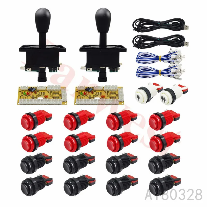 

DIY American style push button Joystick Kit for Raspberry Pi HAPP Style Arcade Controller Kit With Zero Delay USB Encoder Board