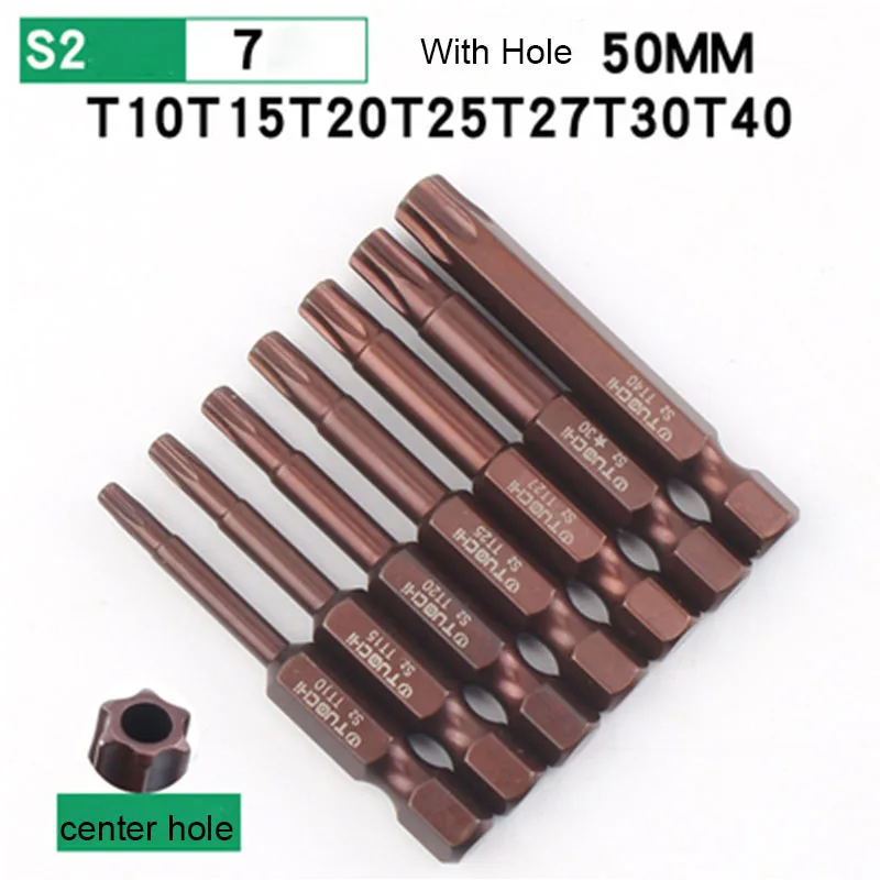 1pcs 50 millimetri Torx T10-T40 Impatto Duty Bit di Cacciavite 1/4 Hex Shank Testa Driver Bit Anti Slip Cacciavite Elettrico bit
