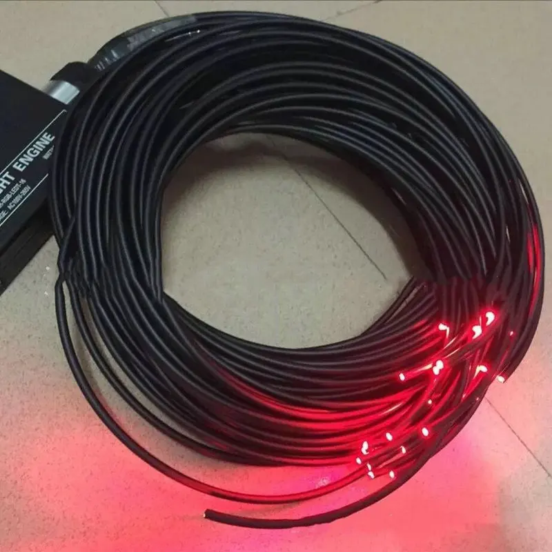 5.0mm(Inner Dia.) Black PMMA Plastic end glow Flexible Fiber Optic cable Light Engine Driver Home Hotel Square Pool Lighting DIY