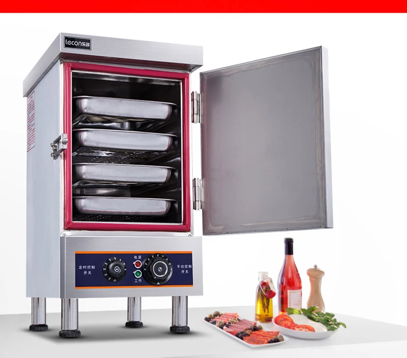 Thương Mại Hấp 4 Lớp Nồi Hơi Ricer Điện Điện Bun Bánh Mì Hấp Thép Không Gỉ Đồ Ăn Có Thể Tháo Rời Hơi Nước Tủ LC-2K004