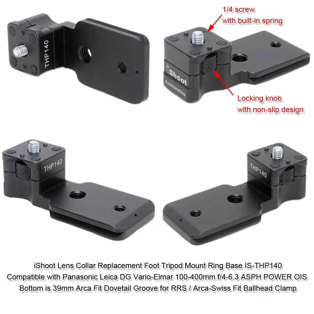 iShoot Tripod Mount Ring Base Lens Collar Replacement Foot for Panasonic Leica DG Vario-Elmar 100-400mm f/4-6.3 ASPH Power OIS