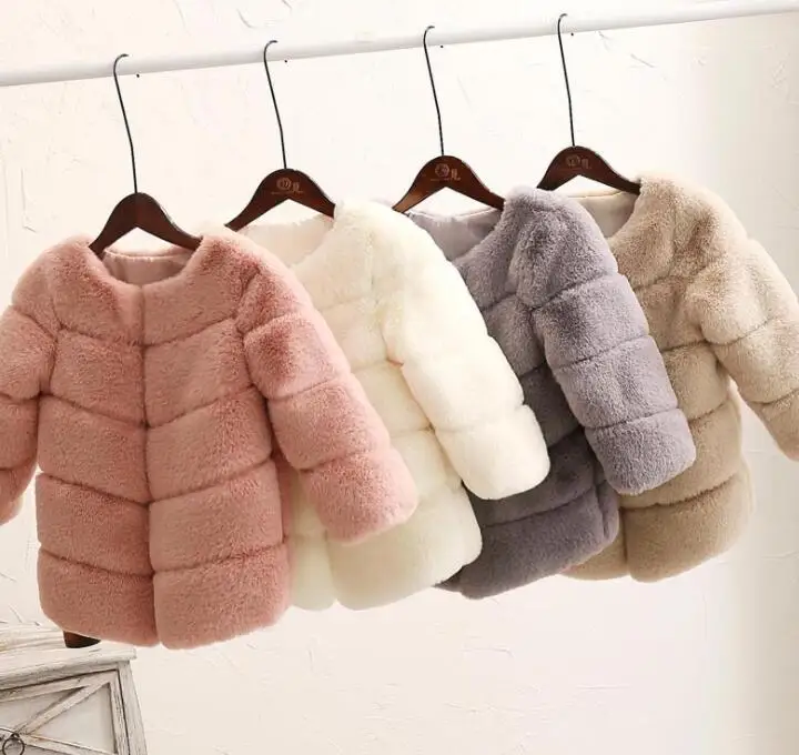 Girls pearlite layer Jackets  Children Winter Clothes Girl Coats Warm Fur Collar Hooded long down Coats For Kids Outerwear