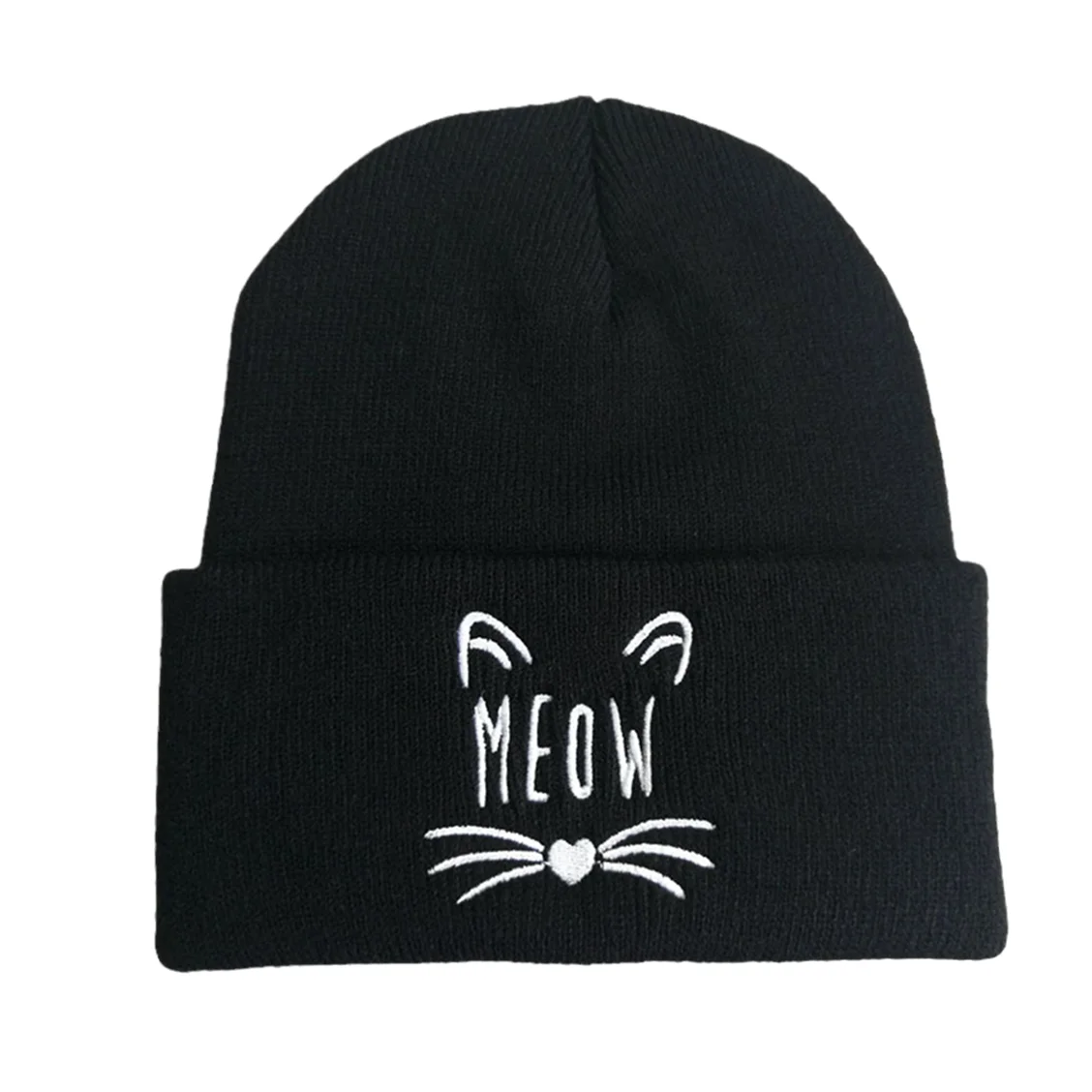 Spring New Style Meow Cute Cat Knitted Hat Woolen Hat Hip-Hop Warm Cap