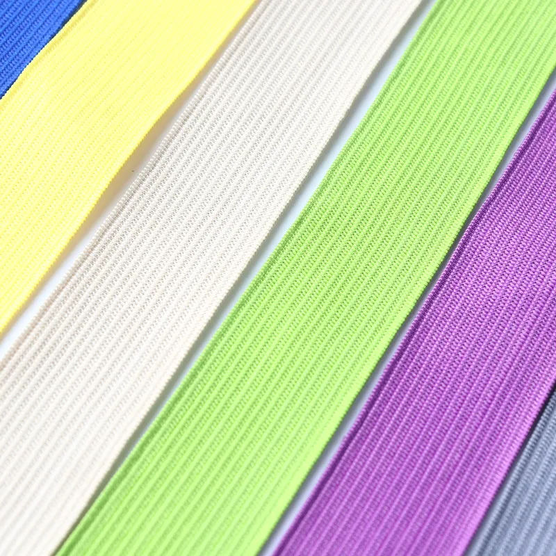 25Mm Color Elastic Band Thick Flat Braided Soft Rubber Spandex Webbing Sewing Lace Decorative Belt Clothing Accessories 1M