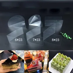 100pcs Transparent Mousse Cake Dessert Surrounding Hard Bounded Edge Wrap Tape Baking Cake Collar Roll