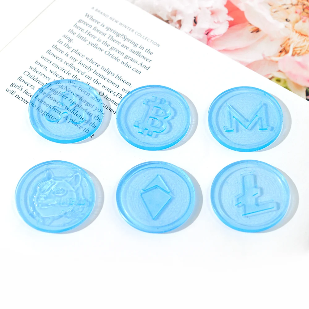 DM134 2 Pcs Game Chips Bitcoin Shape Resin Mold Epoxy Mal Moule Pour Resine Resina Epoxi Moldes For Accessories Tool