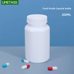 UMETASS Thicken 200ML Pill Bottle Solid Powder Medicine Pill Reagent Container for Supplements Vitamins and Medicine 20PCS/lot
