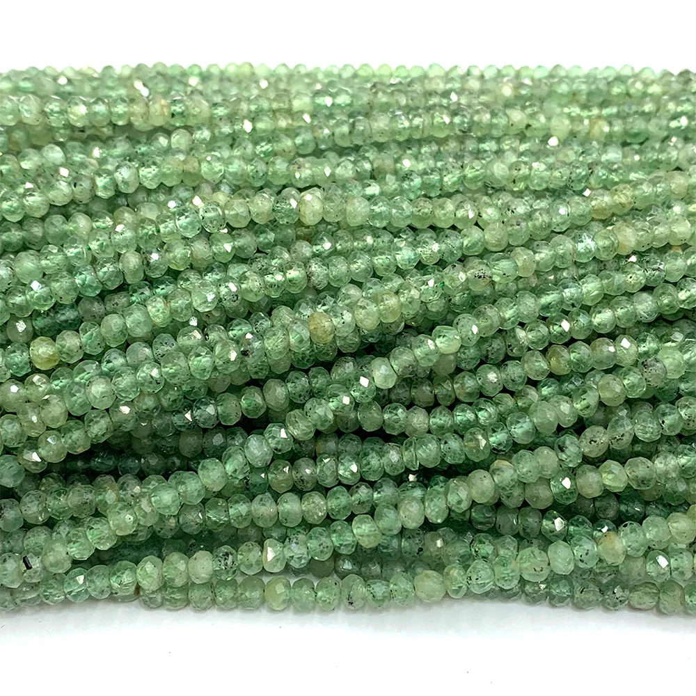 

Veemake Green Kyanite Faceted Small Rondelle Beads For Jewelry Making Natural Crystal Gemstones DIY Necklace Bracelets Earrings