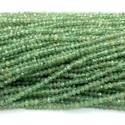 Veemake Green Kyanite Faceted Small Rondelle Beads For Jewelry Making Natural Crystal Gemstones DIY Necklace Bracelets Earrings