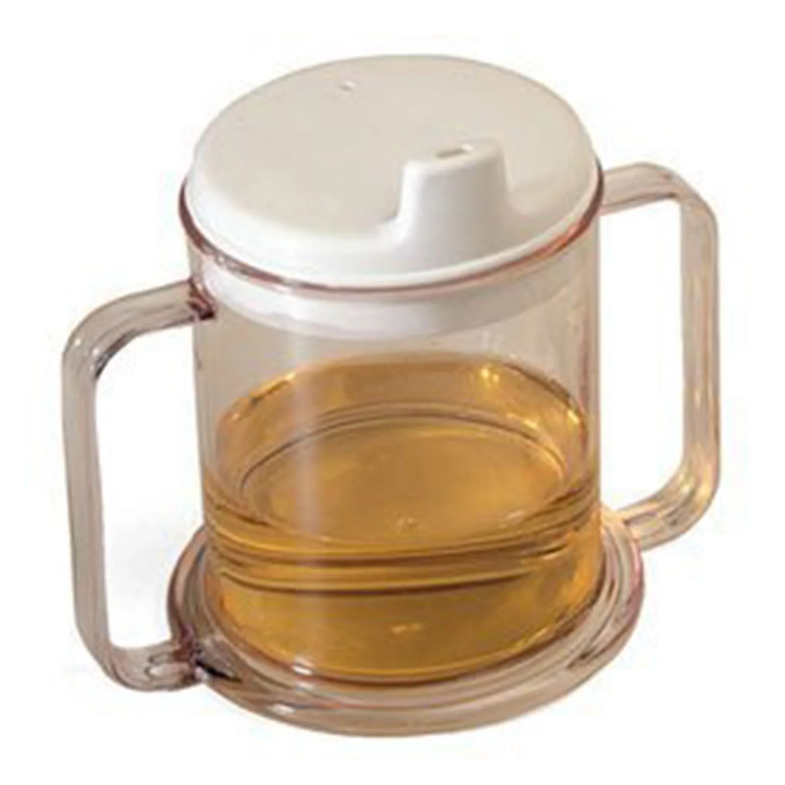 Wide Base Two Handled Mug with Lid, 10oz Sippy Cup Mug, Independent Drinking Aid Cup