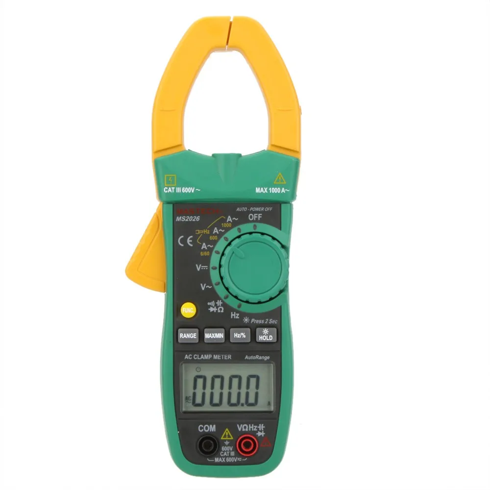 

MASTECH MS2026 Digital AC Current Clamp Meter Auto Range Ammeter Voltmeter Ohmmeter w/ Capacitance & Frequency Test