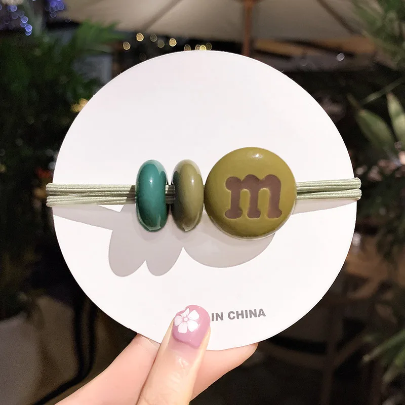 M Candy Colour Elastic Hair Bands for women Rubber Hair Rope Tie Girls Hair Scrunchie Ponytail Holder Accessories image 5