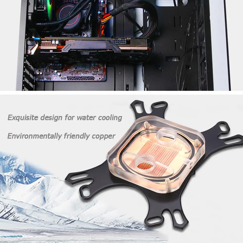 Transparent CPU Water Cooler Computer PC Cooling Radiator for Intel for AMD with Screws CPU Water Block Waterblock Copper Base