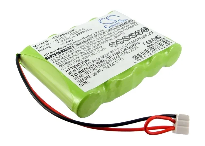 Replacement Battery for Welch-Allyn  LXi Spot Check Printer, LXi VITAL Signs Printer 4500-505, B11532, CSA03025 6.0V/mA