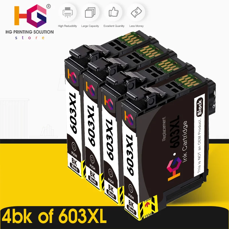 Replacement for EPSON 603XL 603 T603XL E-603XL T603 XL ink cartridges For XP-2100 XP-2105 XP-3100 WF-2830 WF-2850