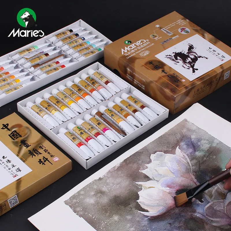 12/18/24/36 Colors Maries Chinese Painting Pigment  12ml/Tube Water Color Pigment for Beginner Painting Pigment Set