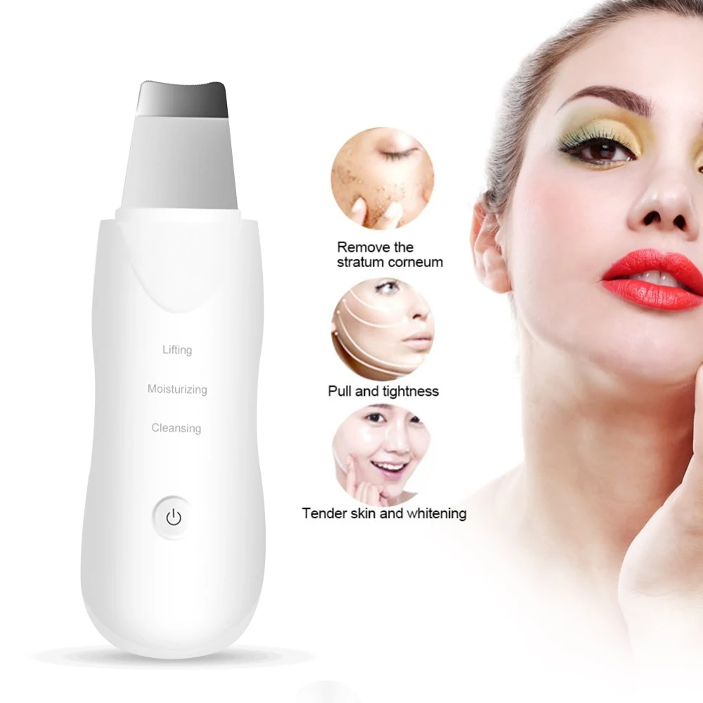 Ultrasonic Skin Scrubber Deep Face Cleaning Machine Peeling Shovel Facial Pore Cleaner Face Skin Scrubber Lift Machine Beauty