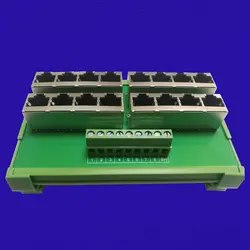 RJ45 Network Port Terminal Module 16 Port Interconnection RS485 CAN MODBUS Bus Serial Hub