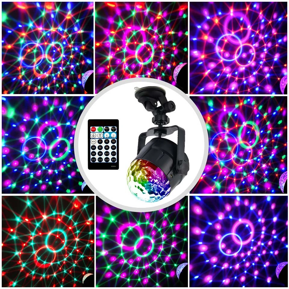 LED Ball DJ Stage Light 15 Color Disco Sound Magic Ball Party LED Lights 3W Colorful Laser RGB Light For KTV Christmas Wedding