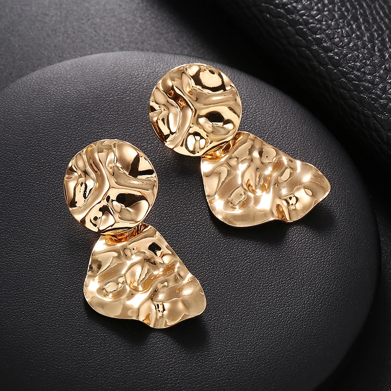 JIOFREE Vintage PUNK Clips Earrings for Women Gold Color Geometric Statement Earring Metal Hanging Fashion ear clip Jewelry