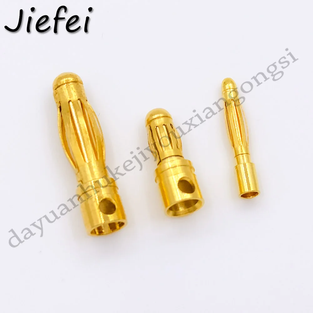 100-1000pcs brass 2mm 3.5mm 4mm Male Bullet Banana Plug Gold Plated Banana Plugs Connector Kits for RC Battery Parts Head