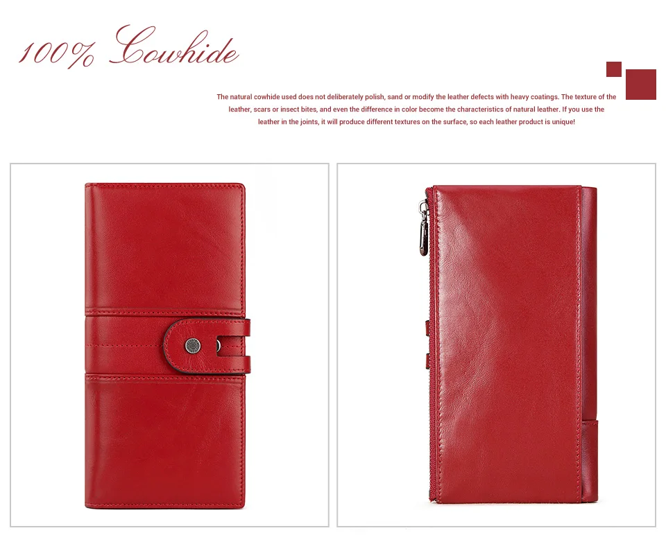 Lange Damen-Geldbörse aus echtem Leder, RFID-Trifold-Multi-Kreditkartenhalter, Schlitz mit Handytasche, luxuriöse Damen-Geldtasche – Detail 11