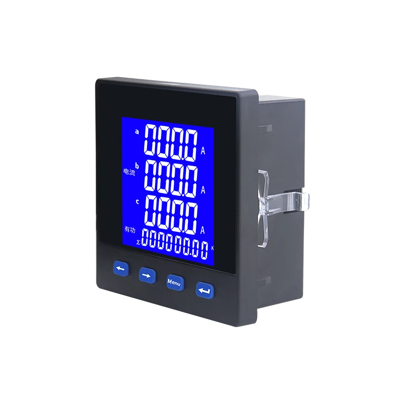 Three-Phase LCD Multi-Function Power Meter With RS485 0.5 Class V A W VA HZ VAR KWH