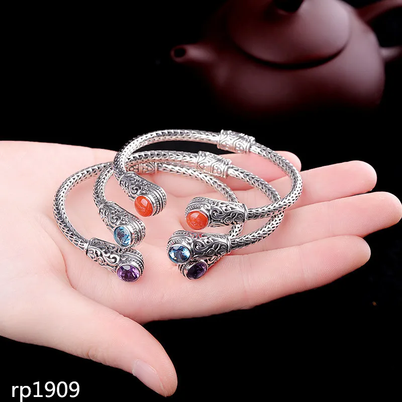 

KJJEAXCMY boutique jewelry S925 sterling silver jewelry ladies topaz south red amethyst bracelet