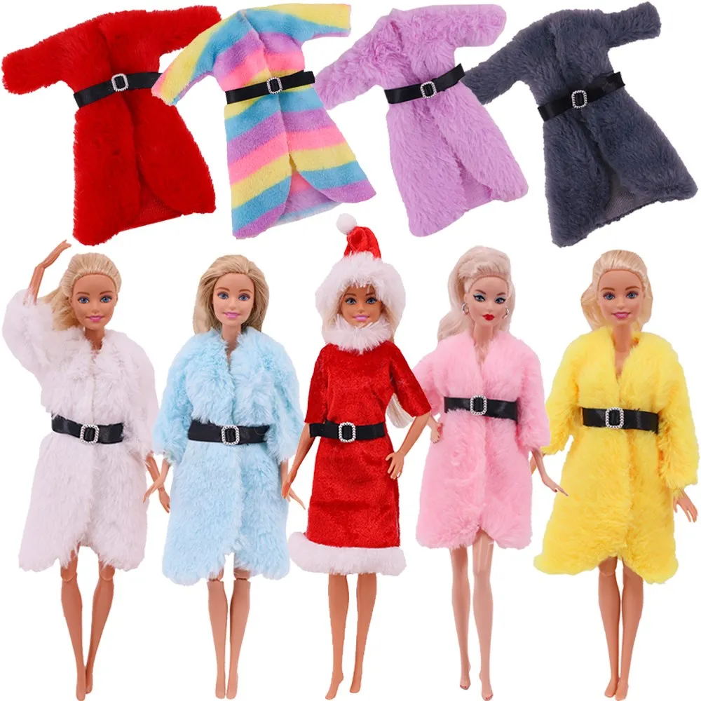 Free Shipping Daily Wear 15 Colors Handmade Plush Coat For Barbie Doll Clothes & 1/3 Blyth Bjd,Birthday Festival Gift