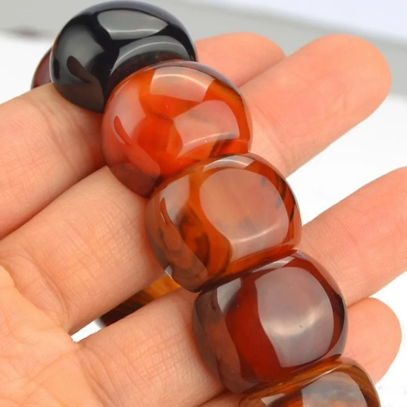 Natural Silk Wrapped Agate Bracelet Men's and Women's National Style Versatile Hand String Jewelry