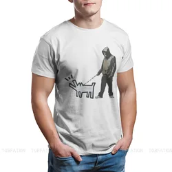Banksy Graffiti Wall Artwork T Shirt Men Large Oversized Streetwear Tshirt Cotton Graphic Anime Clothes