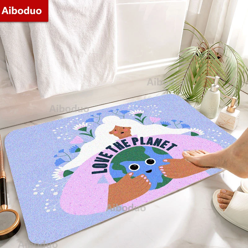 

Aiboduo Customizable Kawaii Cartoon Non-slip 50x80CM Cute Girl Living Room Household Exclusive Door Mat Absorbable Bathroom Set