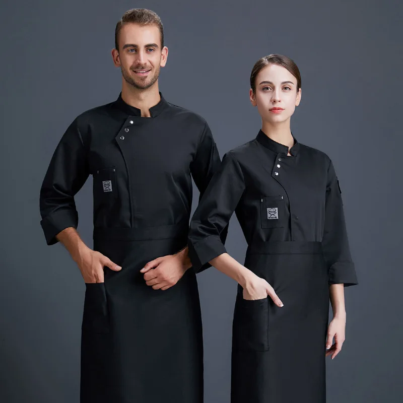 Costume uniforme da chef Traspirante Servizio di ristorazione Top Cucina del ristorante Cucina Catering Abiti da lavoro Giacca unisex a maniche lunghe