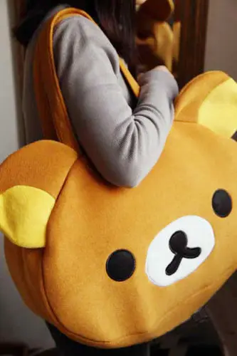 Anime San-X Rilakkuma Big Bag, Peluche relax, Sac à main ours brun, Mignon, Initié